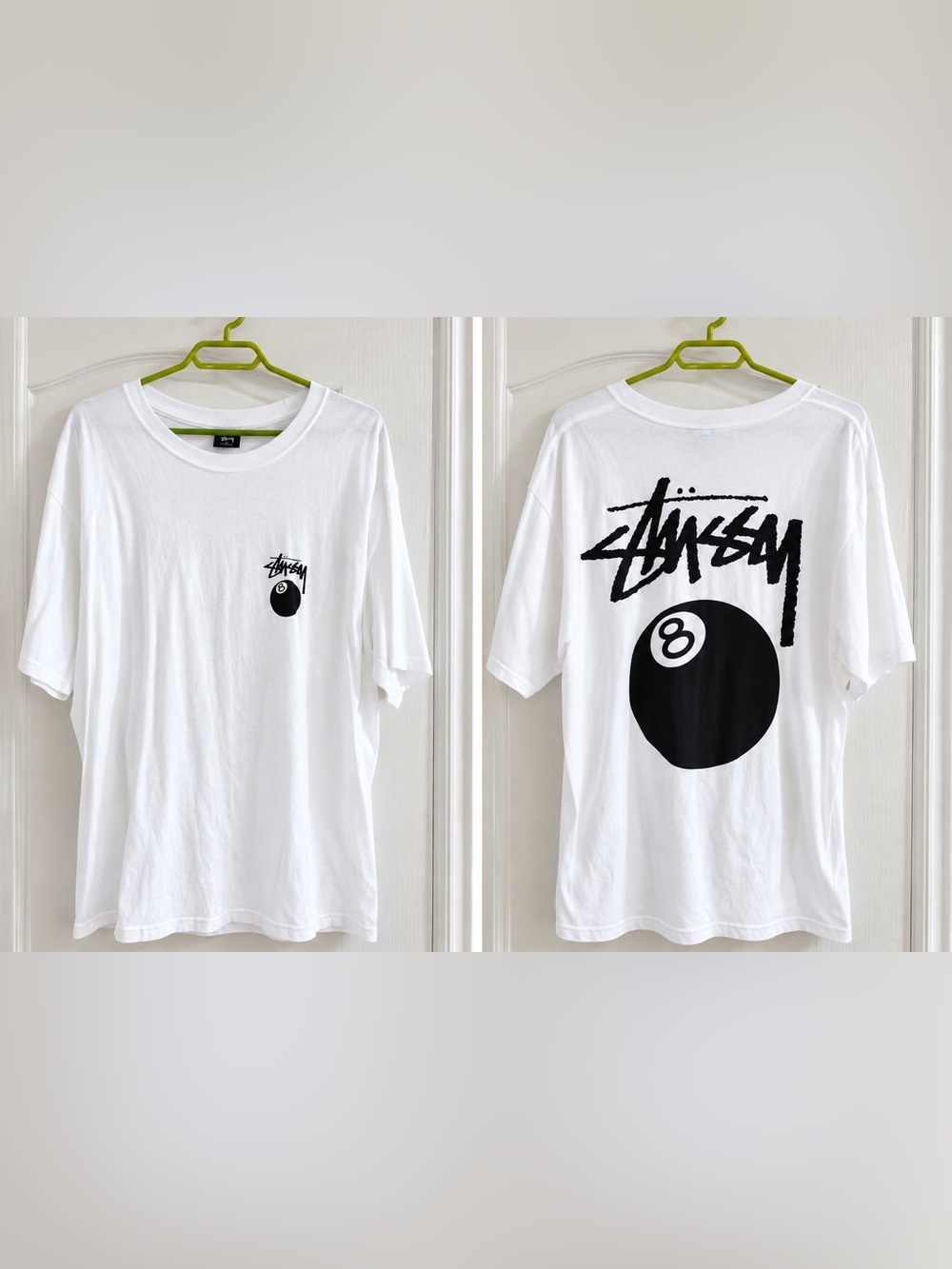 Stussy White 8-Ball Graphic Tee